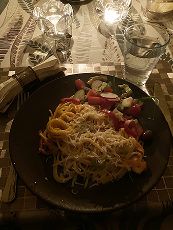 Pasta med räkor och saffran