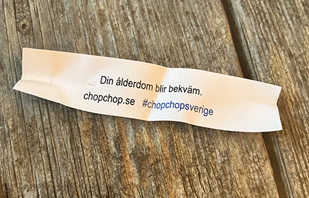 Fortune cookie Din ålderdom blir bekväm