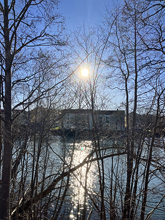 Februarisol över vattnet