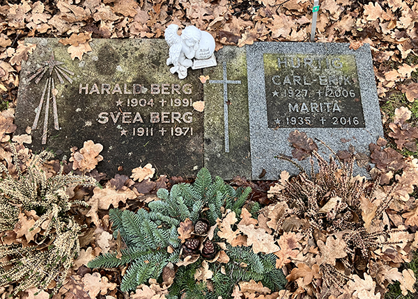 Lövrik februari vid graven i Motala