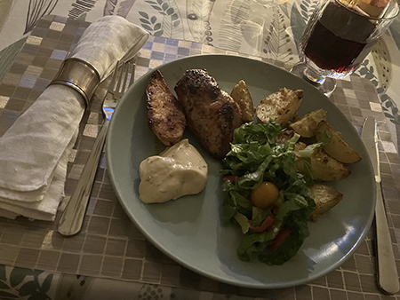 Kyckling och pankopotatis