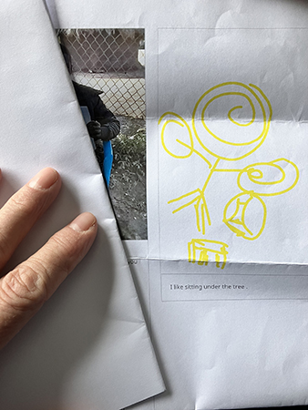 Oscar gillar att sitta under träd