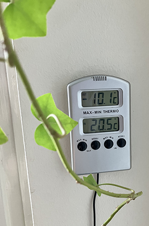 Minus tio komma en grad den 9 mars 2023