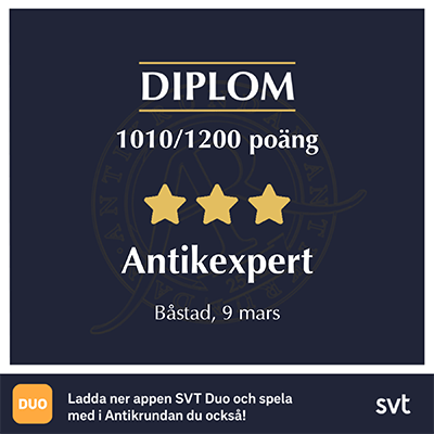 Diplom Antikexpert i Båstad 9 mars 2023