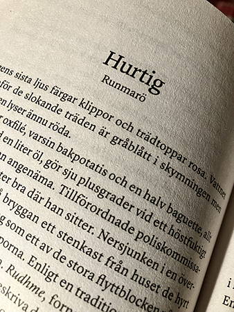 Hurtig Runmarö ur boken Glaskroppar