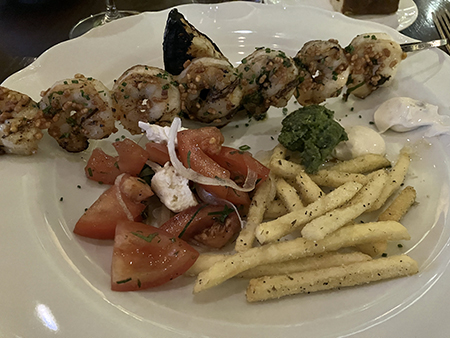 Scampi parmensanstrips och grönsaker Aaltos