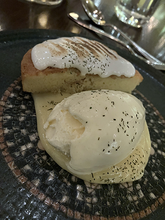 Dessert vit choklad glass