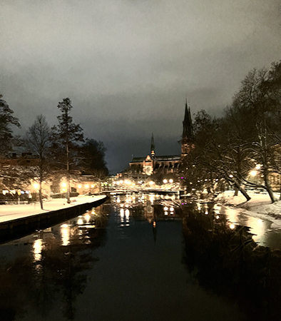 Fyrisån o domkyrkan från Haglunds bro