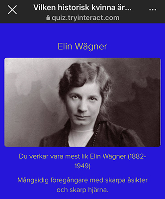 Mest lik historisk kvinna Elin Wägner