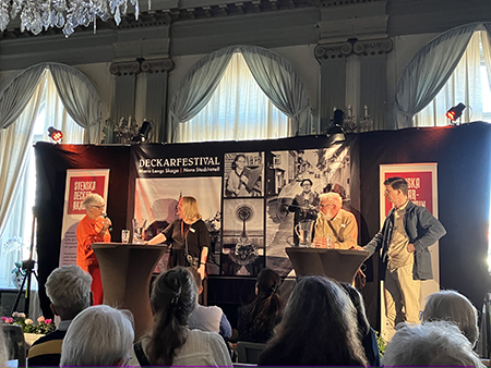 Karin Alfredsson leder samtal om Trender i dagens o gårdagens deckare Karl Berglund från UU