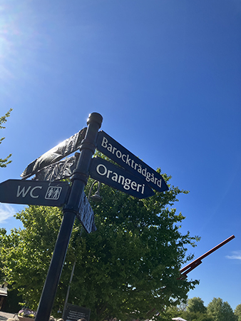 Skylt i Botaniska trädgården