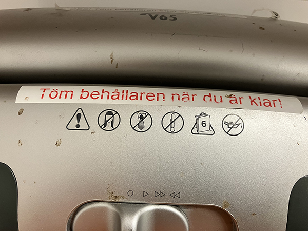 Papperstugg med piktogram