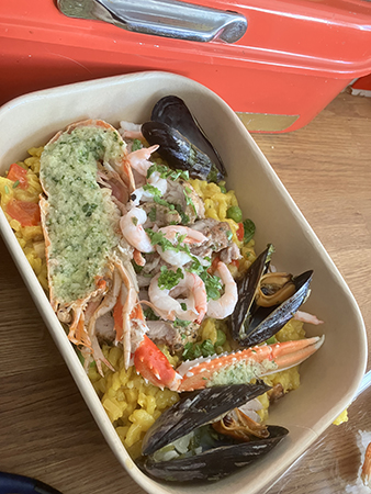 Paella i låda från Torgkassen