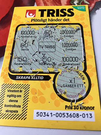 Skrapad trisslott ingen vinst