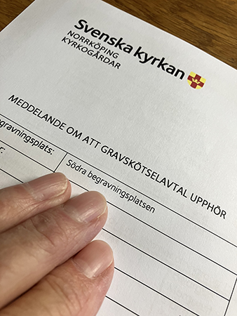 Gravskötselavtal upphör i Norrköping