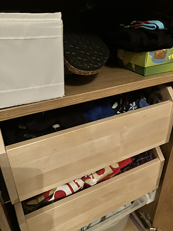 Lådor i garderoben