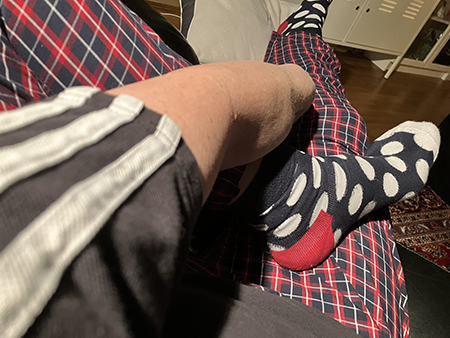 Stilikon i randigt rutigt och prickigt