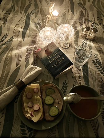 Tomatsoppa och mackor boken Dina färger var blå