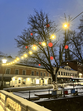 Julbelysning vid Fyrisån 2023