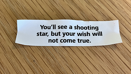 Lyckokaka om att min önskan inte går i uppfyllelse