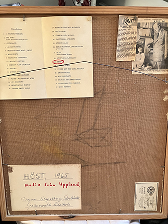 Information på baksidan av tavlan Höst