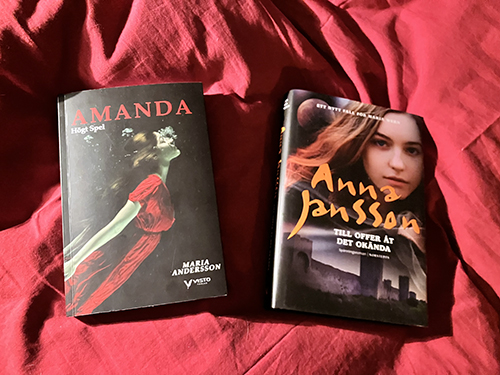 Böckerna Amanda högt spel och Till offer åt det okända