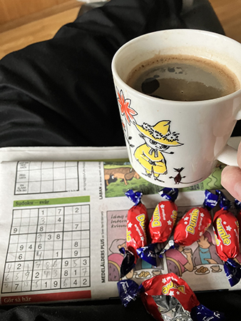 Sudoku Dumlekolor och kaffe