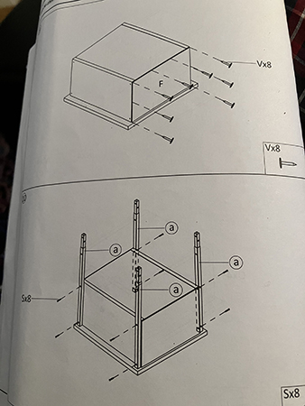 En tredjdel in i monteringsbeskrivningen