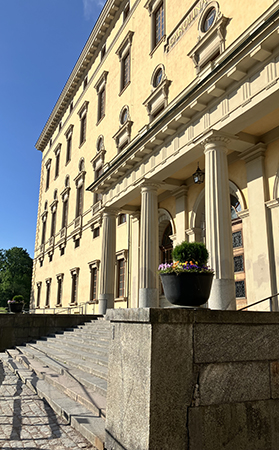 Carolina Rediviva trappan sedd från sidan