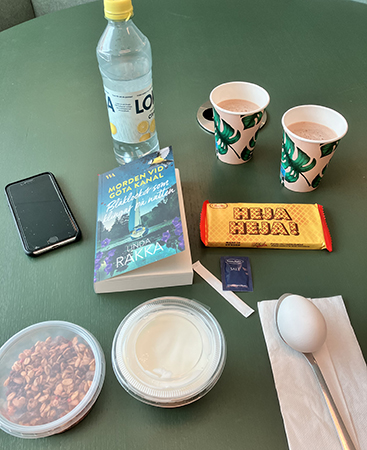 Jobblunch med Kexchoklad yoghurt o ägg