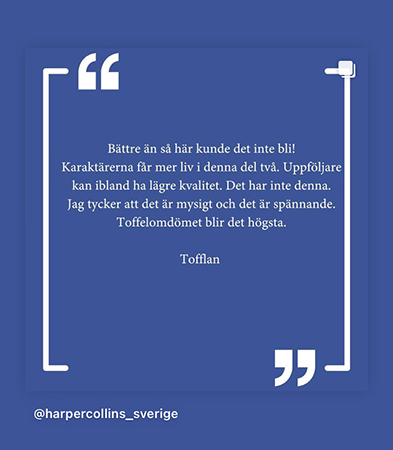 Harper Collins citerar min recension av Förbjuden ingången på Instagram Harper Collins citerar min recension av Förbjuden ingången på Instagram
