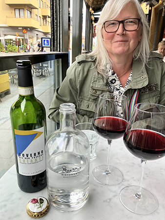 Anna och Chianti på Basilico