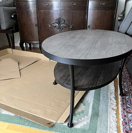 Mitt nya soffbord monterat