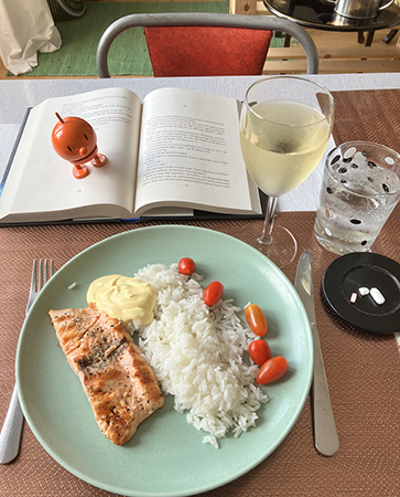 Lax med ris o Hopptimisten på bokuppslag