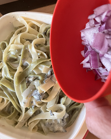 Castellopasta rödlök