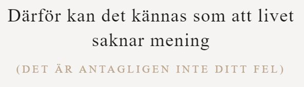 Därför kan det kännas som om livet saknar mening