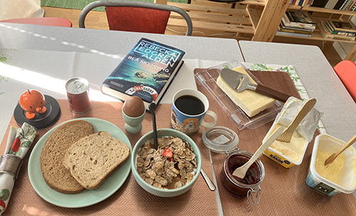 Lyxig torsdagsfrukost inkl ägg från Aska hemkokt krusbärsmarmelad Hopptimisten o Blå skymning