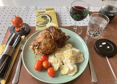 Kycklinghalva potatisgratäng tomater Hopptimisten Sodomsäpplet vin