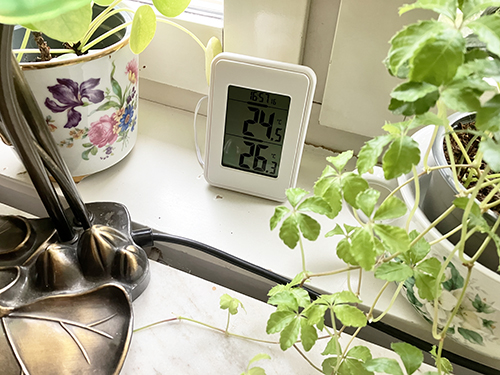 Termometer i sovrumsfönstret