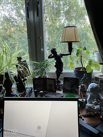 Hemma vid jobbdatorn i arbetsrummet