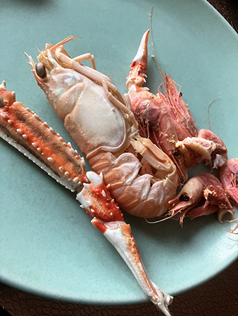 Havskräfta och räkor till huvudrätten