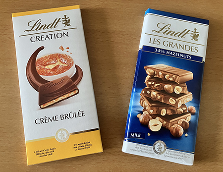 Lindtchoklad Crème brûlée o Milk chocolate o hazelnuts