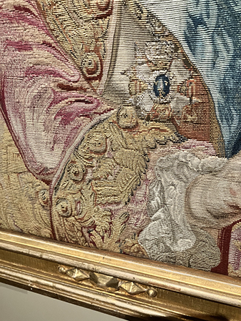 Gustaf III väv av Pehr Hilleström närbild guldtrådare Gustavianum