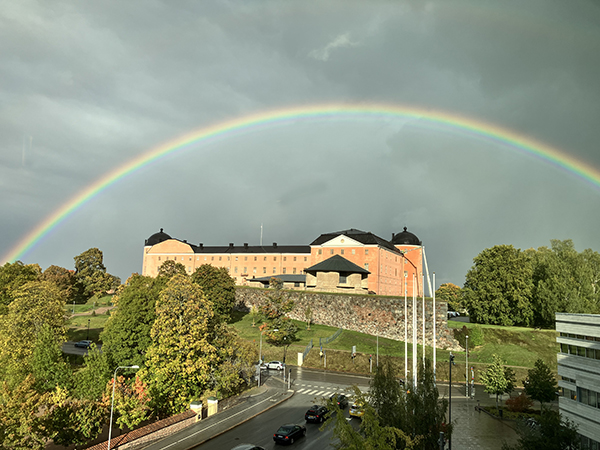 Regnbåge över Uppsala slott 1