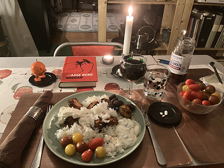 Kolgrillad kyckling o ris tomater oliver tzatziki fetaostsås Hopptimisten o Haggan