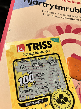 Skrapad Trisslott en ruta kvar nr 2 från IM