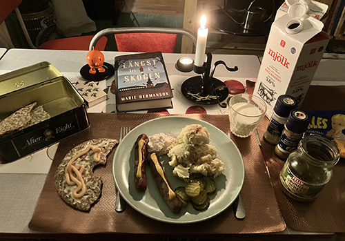 Kycklingkorv och potatismos