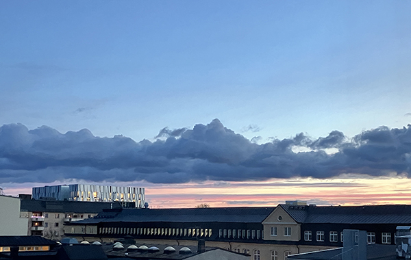 Novemberkvällshimmel över taken