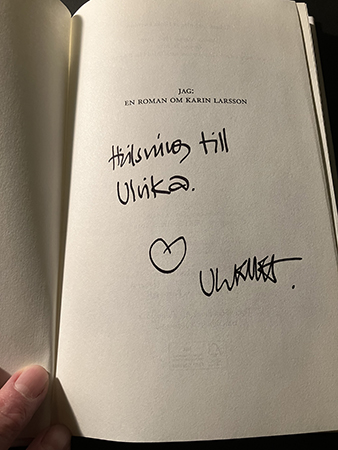 Hälsning från författarUlrika till mig