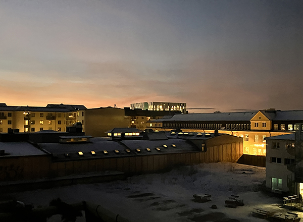 Decembermorgon på baksidan mot UKK